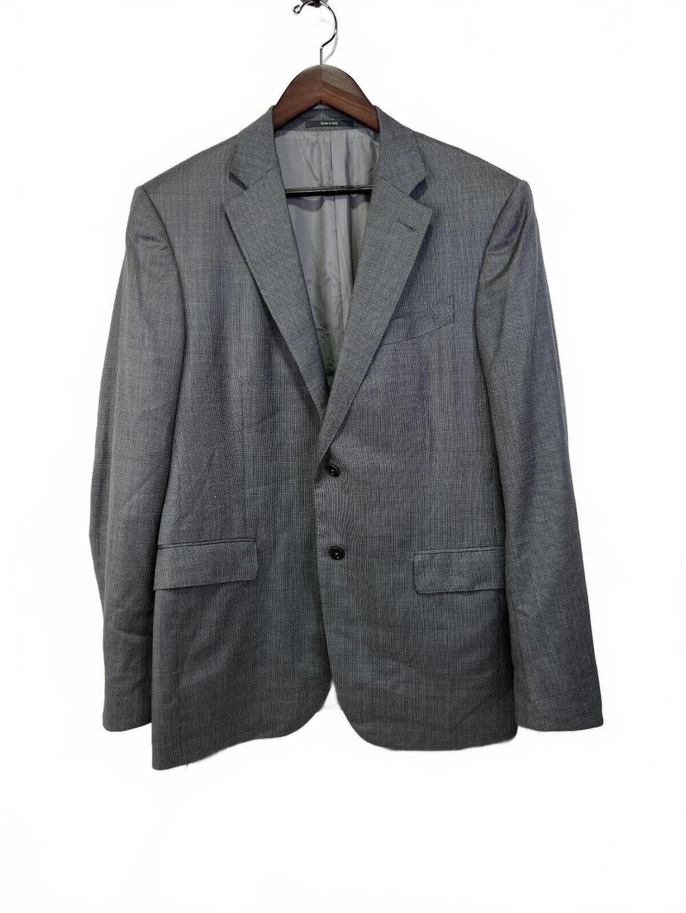 Ermenegildo Zegna Mila Gray Wool Men's Suit Jacket US 44R (EU 7-54 R)